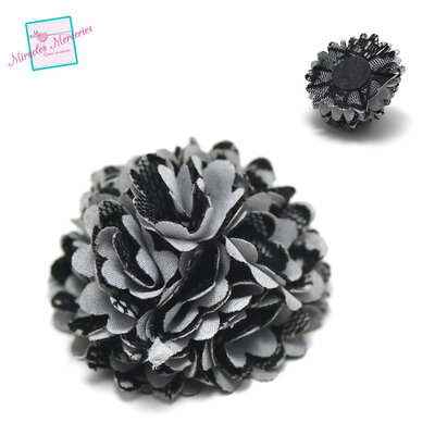 grand fleur tissu noir