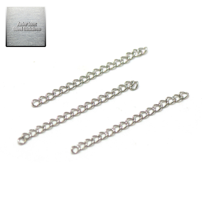 Acier inox: 20 chaînettes de rallonge 5 cm, steel stainless