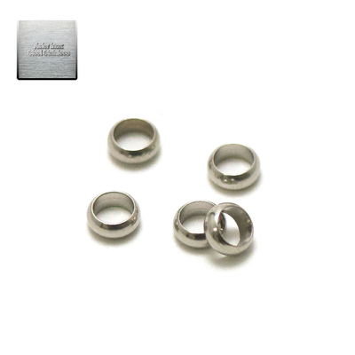 Acier inox: 20 perles passantes "002 anneaux" 6x2 mm, steel stainless