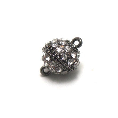 strass grand boule 18x13 mm gun-métal