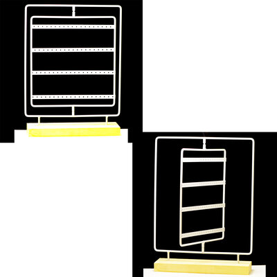 pied bois tournant rectangle blanc
