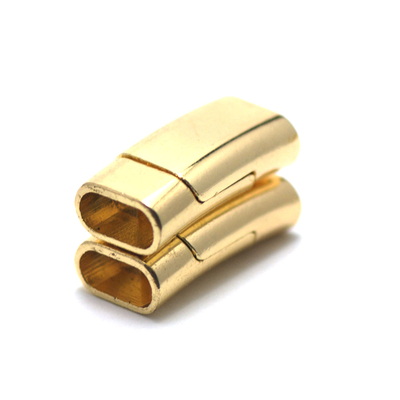 2 fermoirs magnétiques 22x10x5 mm, doré,pour cuir et cordon