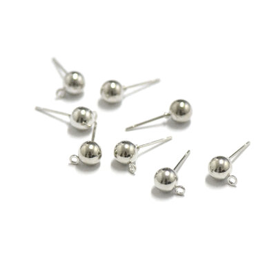 puce d'oreille embout boule 6 mm argenté