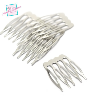 peigne plat 5 argenté