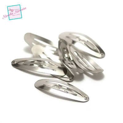 barrette simple ovale argenté