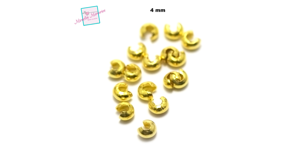 Caches Perles à écraser 6mm En Laiton Argent Pour Création De Bijoux