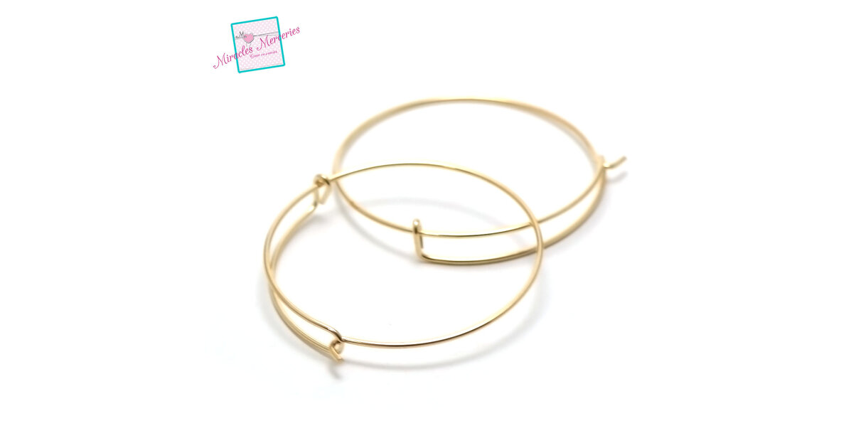 Bracelet Jonc Acier Inoxydable Doré - Crochet Croisé, Bijou Femme, Neuf Sans Emballage