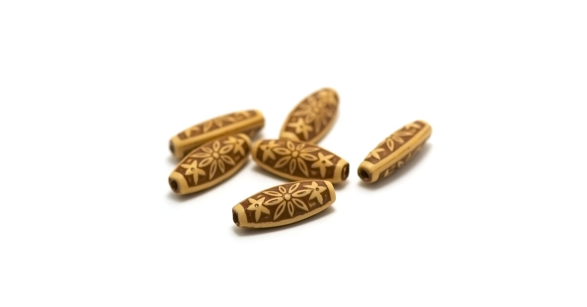 Perles En Bois Olives Marron - Lot De 50 Perles 8x5mm - Pour Création De Bijoux Et DIY