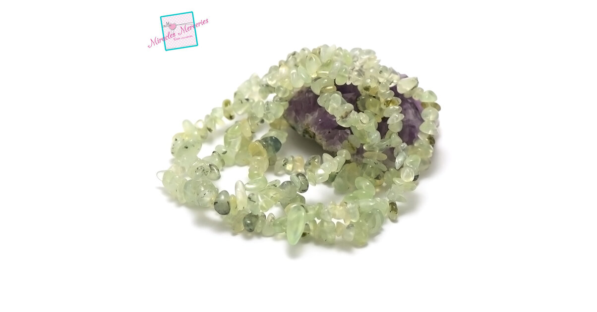 Fil De Perles En Pierre Jade Vert Clair Chips 5-10mm, 85cm (~260 Perles) - Neuf