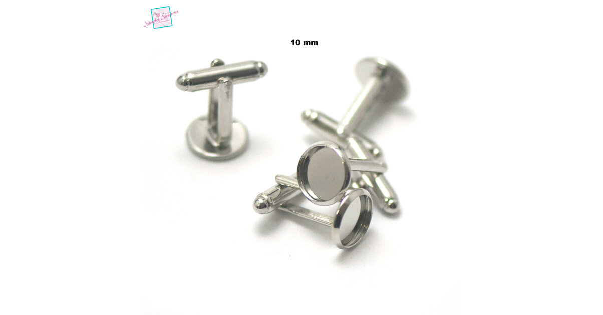 Lot De 12 Paires De Boutons De Manchette Cabochon - Argent, 13 Mm, Pierre Gemme