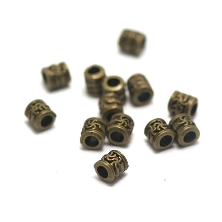 Lot De 20 Perles En Argent Tibétain Bronze - Diamètre 8 Mm, Neuf, Origine Chine