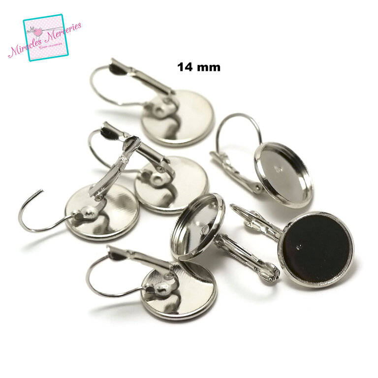 Boucles D'oreilles Zen à Clous - Cabochon En Verre Bleu Perle Sur Support Métal Argenté - Neuf Avec étiquettes