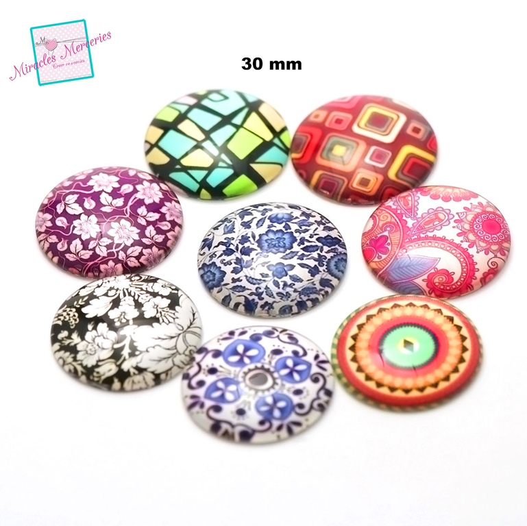 Lot De 150 Cabochons Verre Transparent – 25 Mm – Ronds – Pour Création De Bijoux