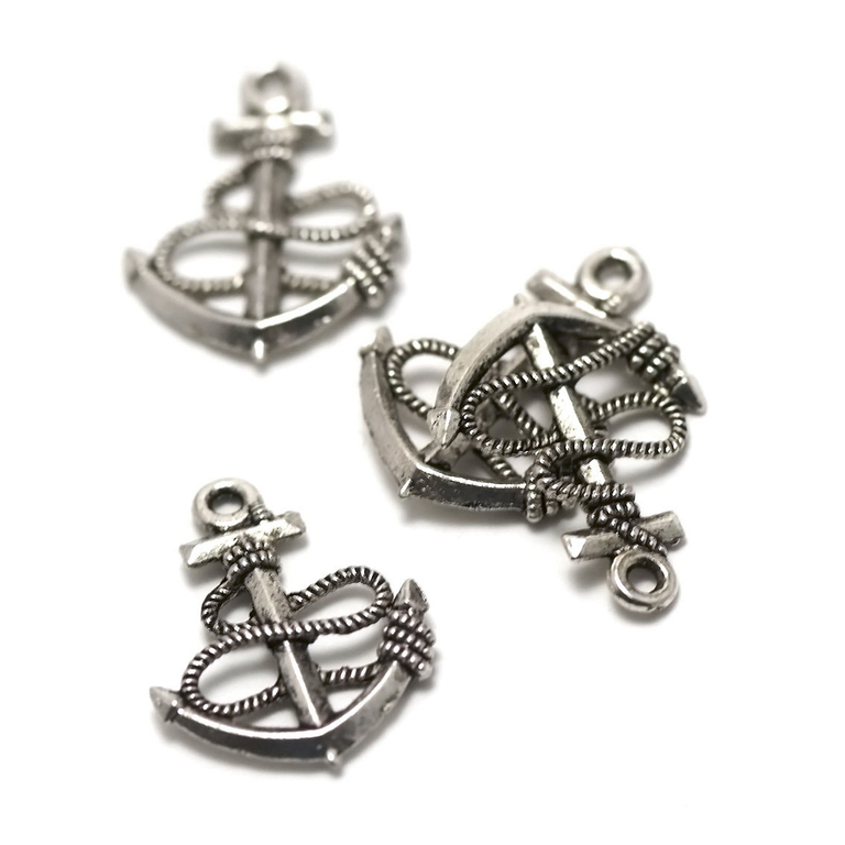 Pendentif roue de bateau en argent sterling avec strass CZ (LA-84
