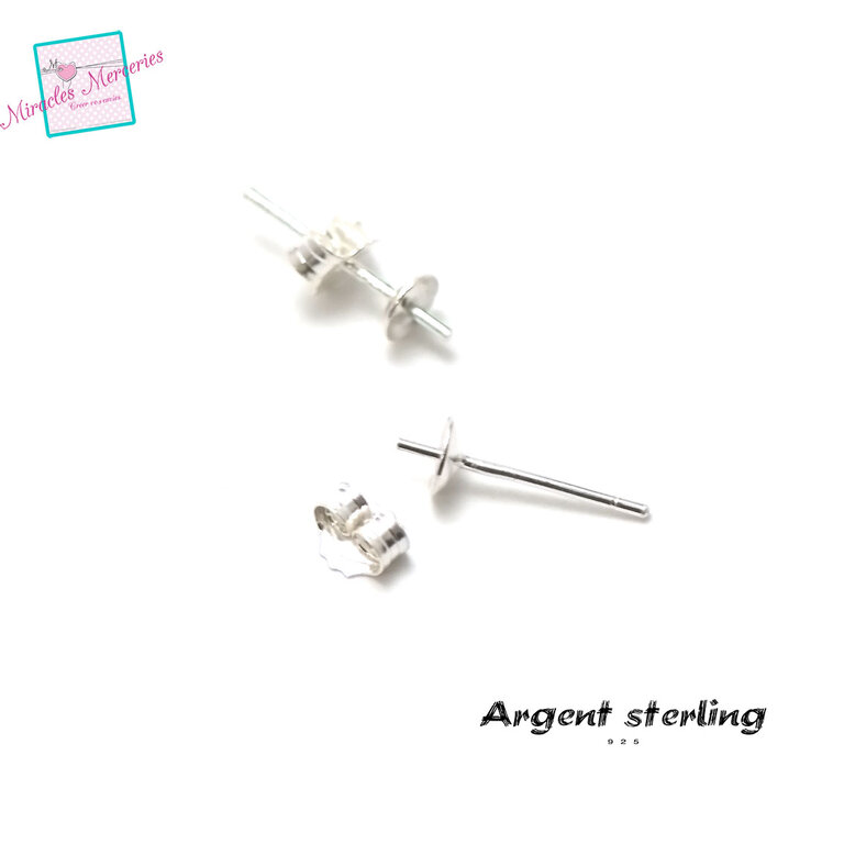 Clous Tête En Argent 925 Massif - 20mm - Pour Bijoux DIY Et Créations - Fabriqué En France