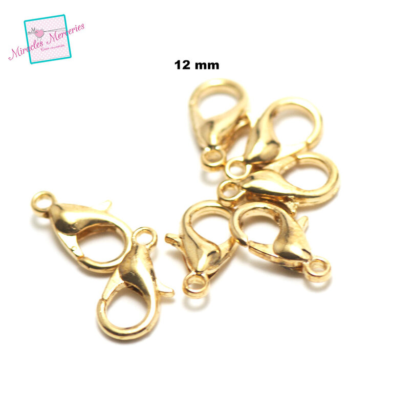 Lot De 5 Mousquetons Dorés - 9x6 Mm, Acier Inoxydable Hypoallergénique