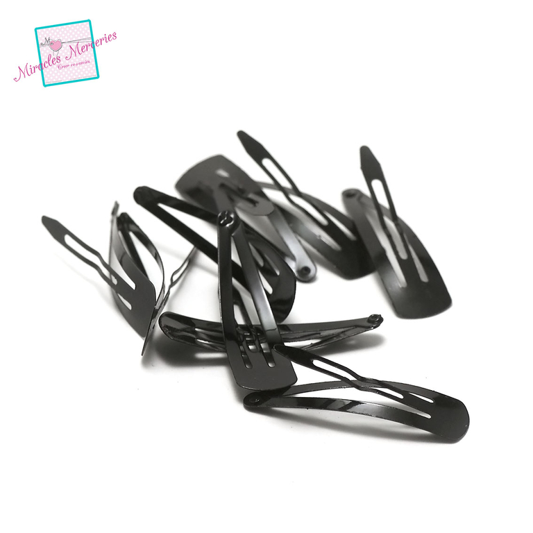 10 barrettes simples pour cheveux ,noir laqué Accessoire de cheveux/Epingle/barrette/pince