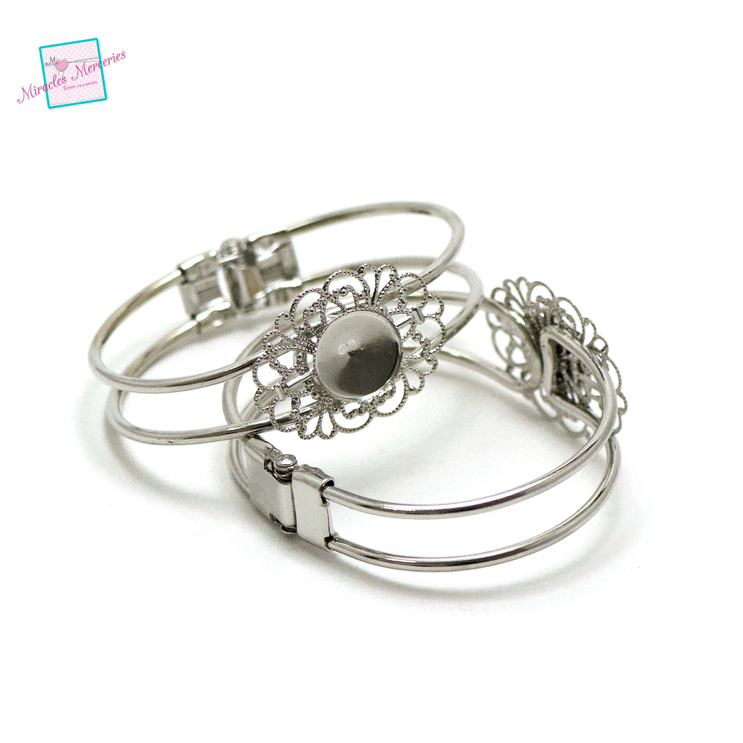 Bracelet filigrane en argent massif - Droin Antiquités