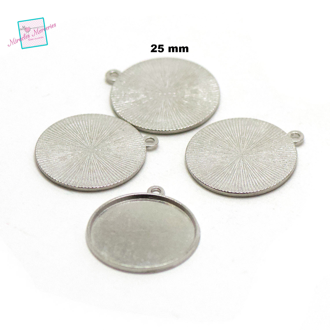 Support Broche Argenté ou Bronze pour Cabochon 25mm