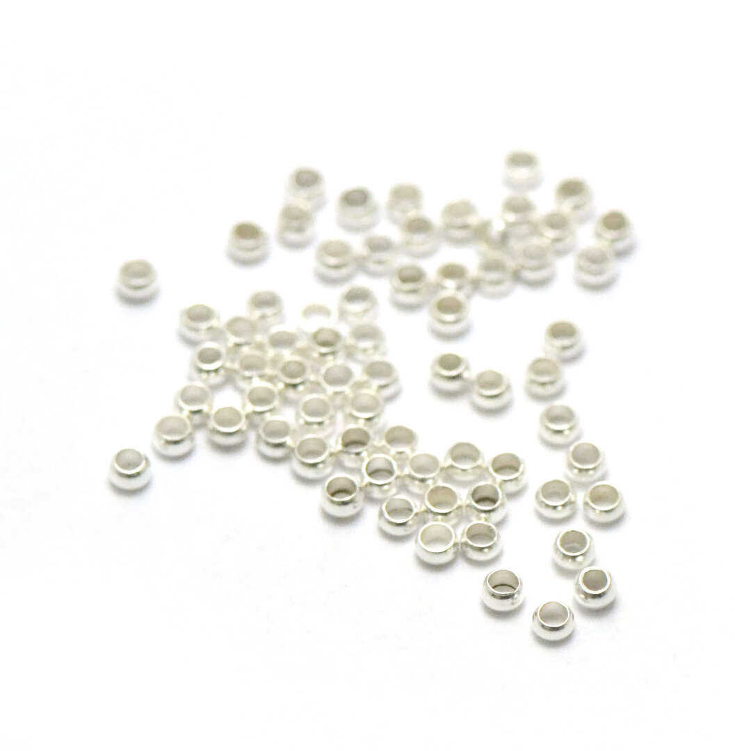 Lot De 300 Perles à écraser En Métal Argenté Clair - 1,5mm - Pour Création De Bijoux