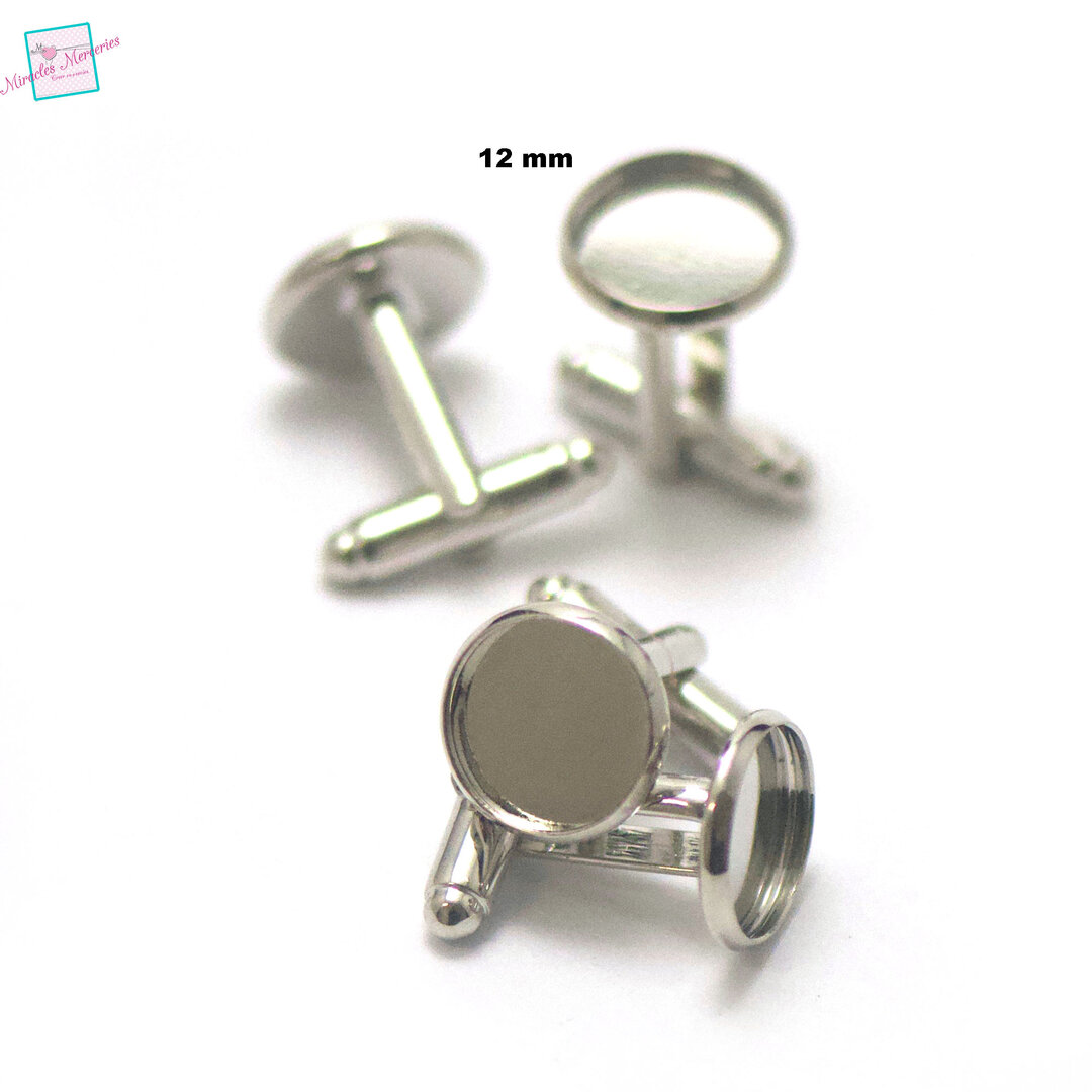 Lot De 10 ébauches Boutons De Manchette Pour Cabochons 12mm - Supports Vides Personnalisables