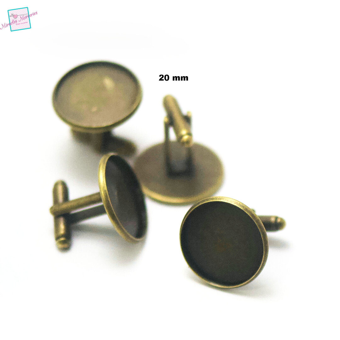 Lot De 10 ébauches Boutons De Manchette Pour Cabochons 12mm - Accessoire Créatif Neuf