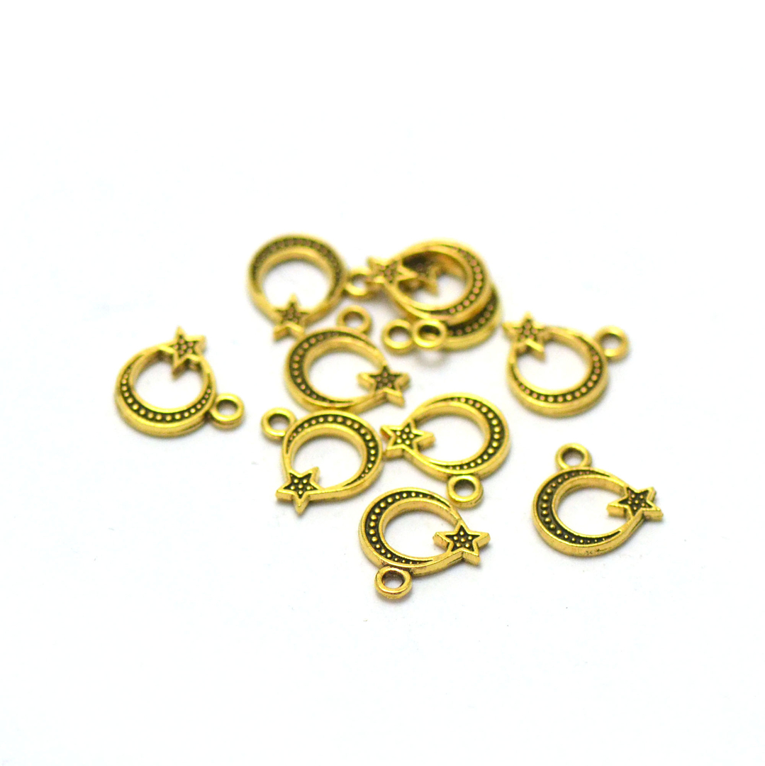 Kit Création Bijoux Lot De 16 Breloques En Émail Plaqué Or - 8 Modèles - Pour Bracelets, Colliers, DIY Bijoux - 16-32mm Lot Breloque Pour Bijoux