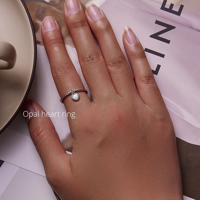 Bague argent Coeur OPALE 1