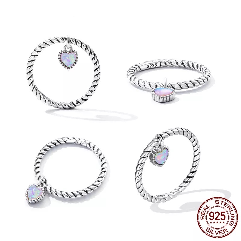 Bague argent Coeur OPALE 10