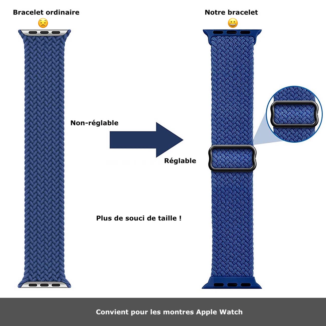 bracelet en tissu pour montre connectée, remplacer un bracelet apple watch