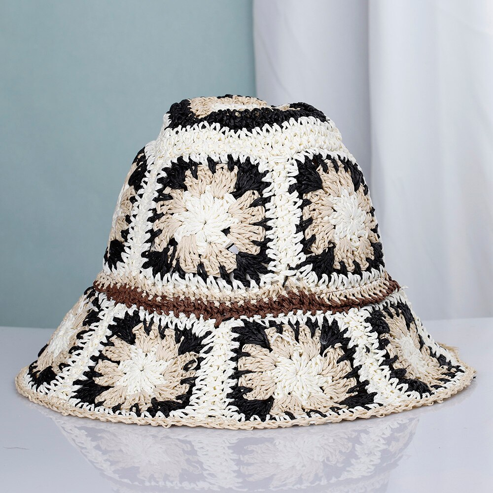 Chapeaux de paille Crochet, chapeau de plage bob