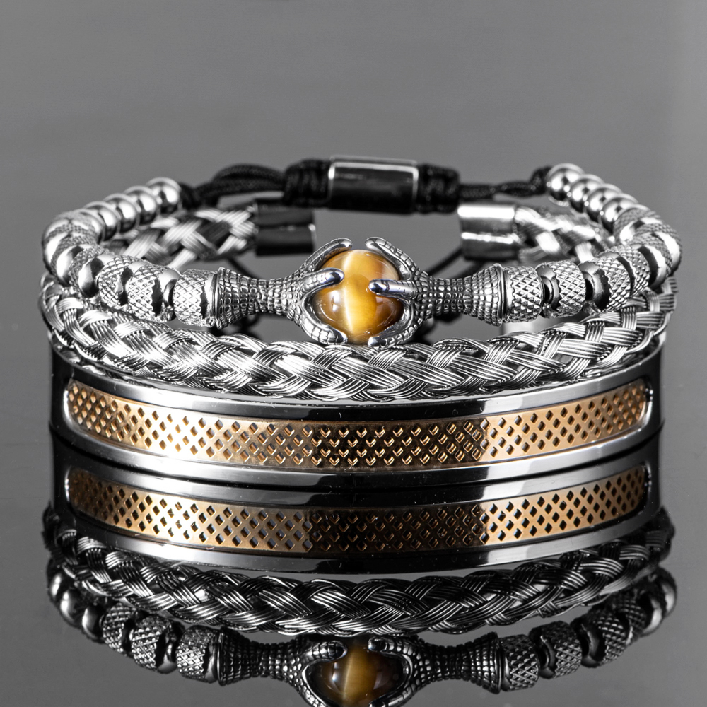 bracelet homme bijou, cadeau, oeil de tigre, protection, confiance, metal