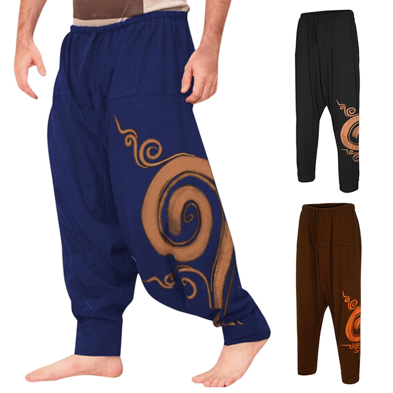 Pantalon homme en coton à la mode décontracté pantalon sarouel homme  pantalon ample pantalon streetwear homme : : Mode