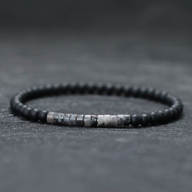 Bracelet perles en pierres unisexe minimaliste