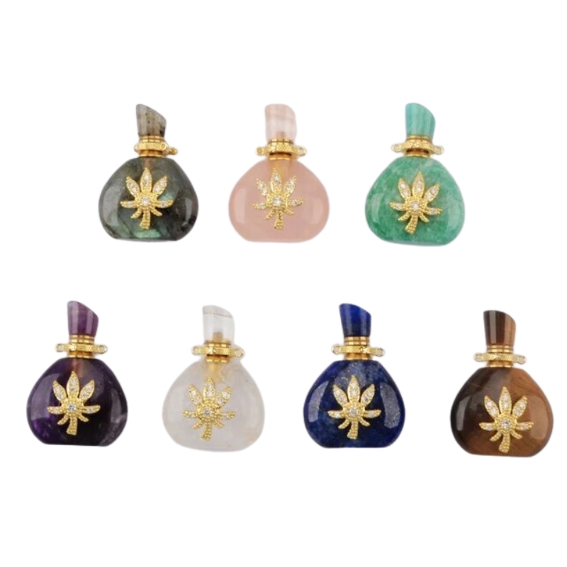 Collier en pierres semi-précieuses diffuseur d'huiles essentielles ou parfums