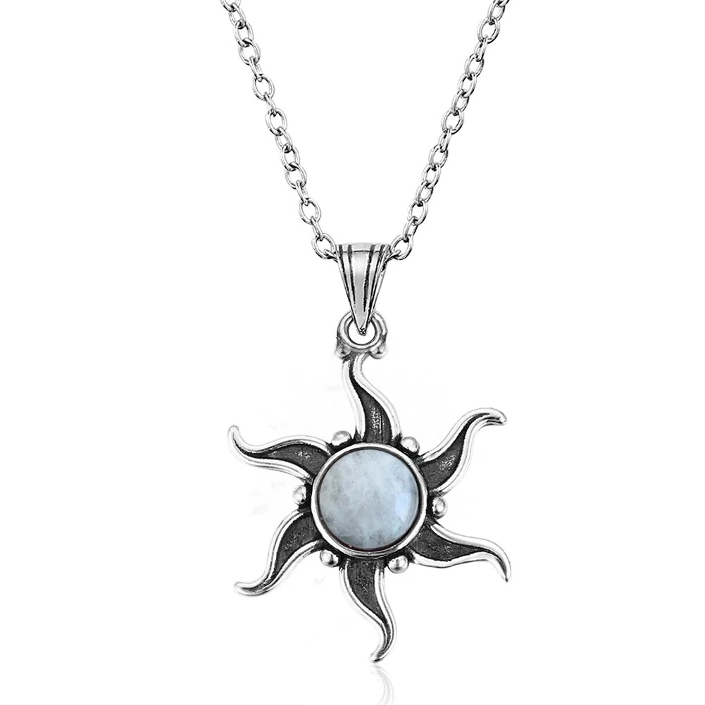 Collier Pierre de Lune Etoile et Soleil 2