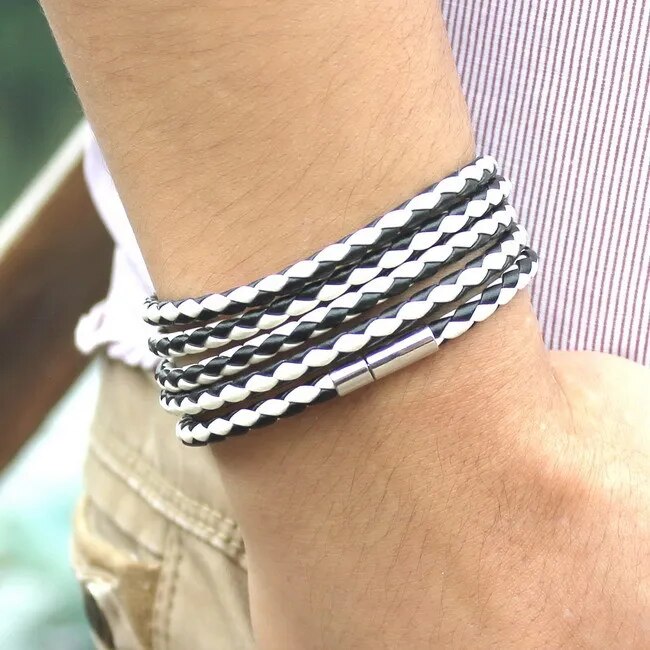 Bracelet Lanière en cuir tressé 8