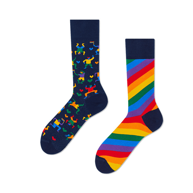 Paire de Chaussettes Adulte asymétrique Rainbow