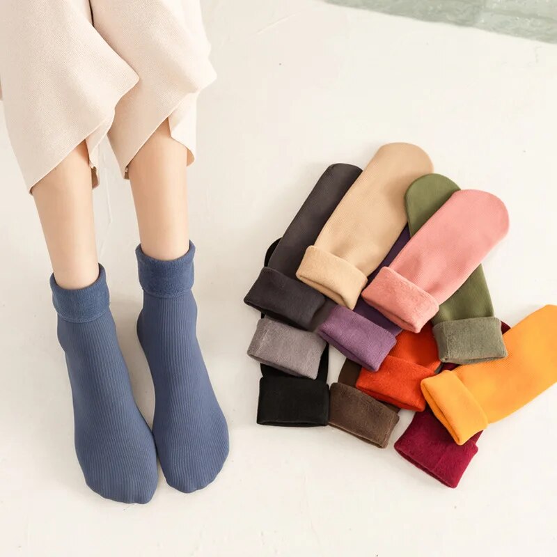 Hiver chaud épaissir chaussettes thermiques chaussette sans couture plus  velours sol chaussettes de couchage Hfmqv