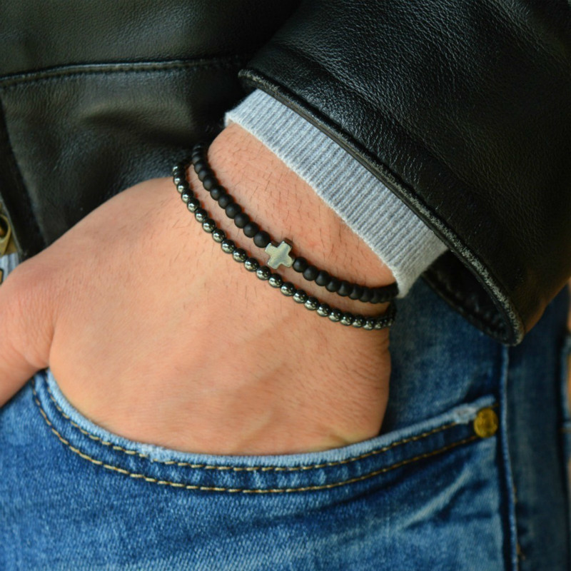 Bracelet Homme Perles en Pierres Collection 2024 4