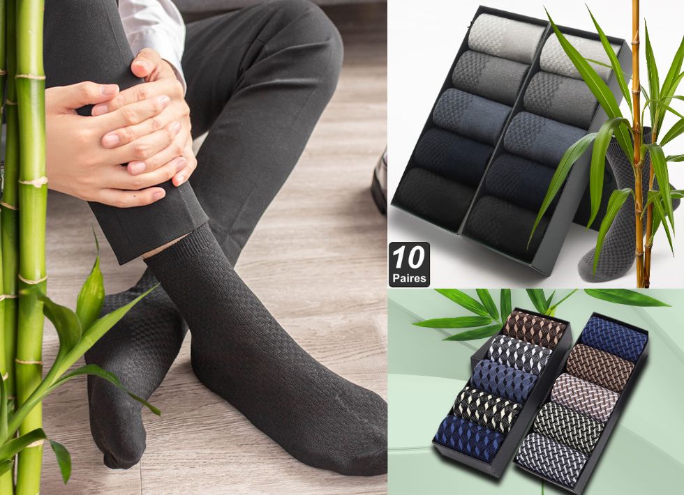 chaussettes de compression en fibre de bambou