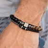 Bracelet cadeau Homme perles en pierres TEMPERAMENT oeil de tigre