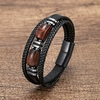 Bracelets en cuir Oeil de tigre et acier pour homme