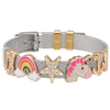 Bracelet Maille Acier et Charms Message amour GoHappy