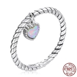 Bague argent Coeur OPALE 7