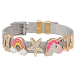 Bracelet Maille Acier et Charms Message amour GoHappy