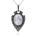 Collier en Argent Tibétain et Pierre de Lune Médaillon 1