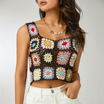 Crop Top Crochet Girly Flowers