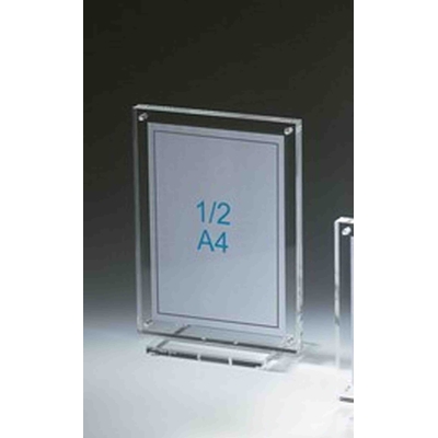 SUPPORT PLEXIGLAS CADRE PORTE-DIPLÔME 1/2 A4 SUR SOCLE