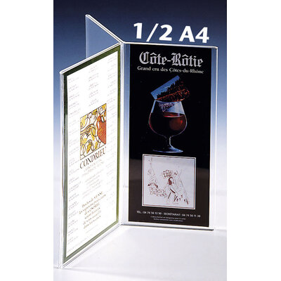 SUPPORT PLEXIGLAS TRIPTYQUE 1/2 A4
